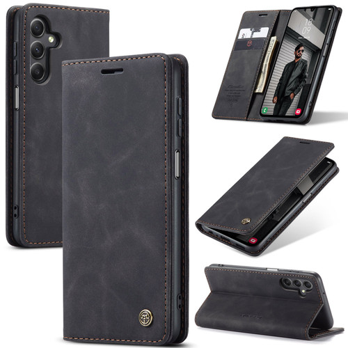 Samsung Galaxy A15 5G CaseMe 013 Multifunctional Horizontal Flip Leather Phone Case - Black